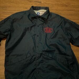 Dunbrooke Black Varsity Jacket with Red Logo